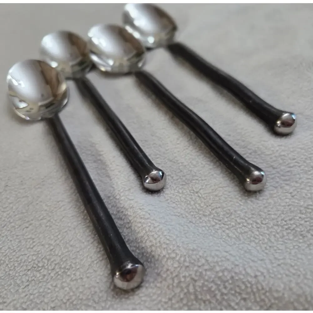 Set 4 Gourmet Settings Exotique Platinum 18/10 Stainless LARGE SPOONS